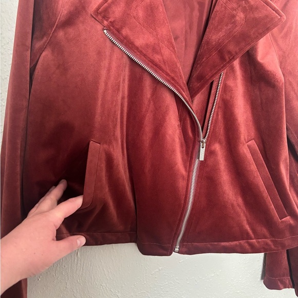 LC Lauren Conrad Women's Velvet Rust Jacket - Picture 2 of 5